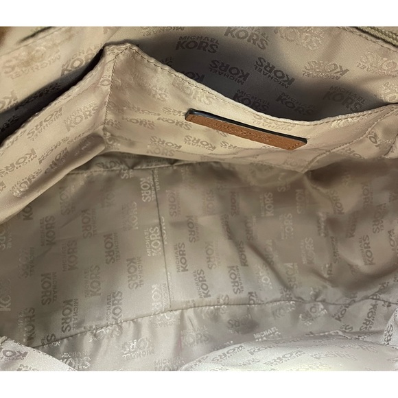 Michael Kors Cognac Pebbled Leather Zippered Shoulder Bag - Picture 8 of 10